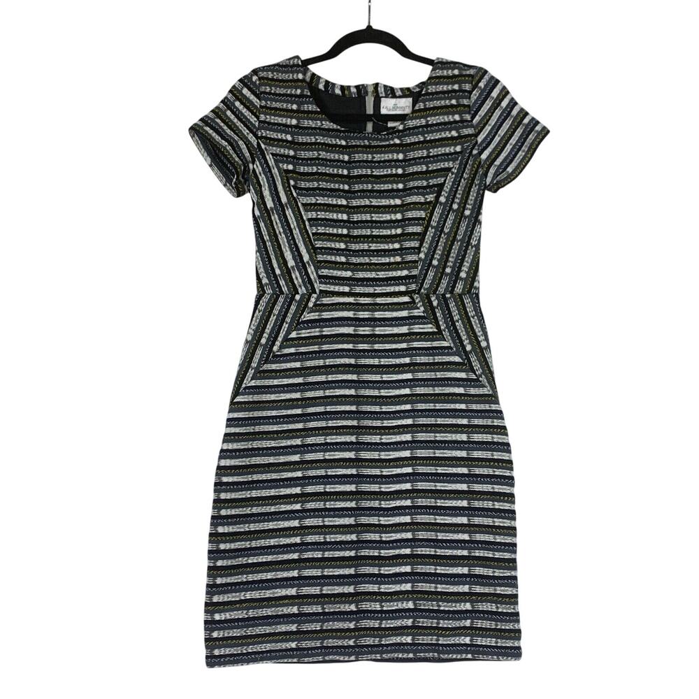 4 All Humanity‎ Dress Womens 4 Black Gray Knee Length Short Sleeve Lined